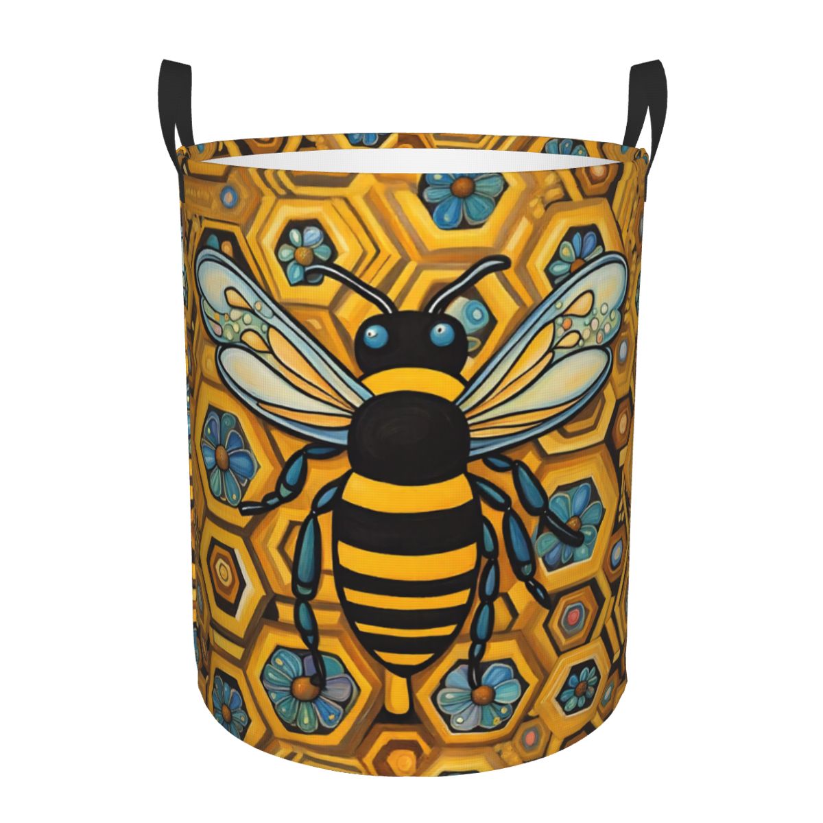 Baby Nursery Laundry Hamper - Keranjang Cucian Lipat Motif Lebah dan