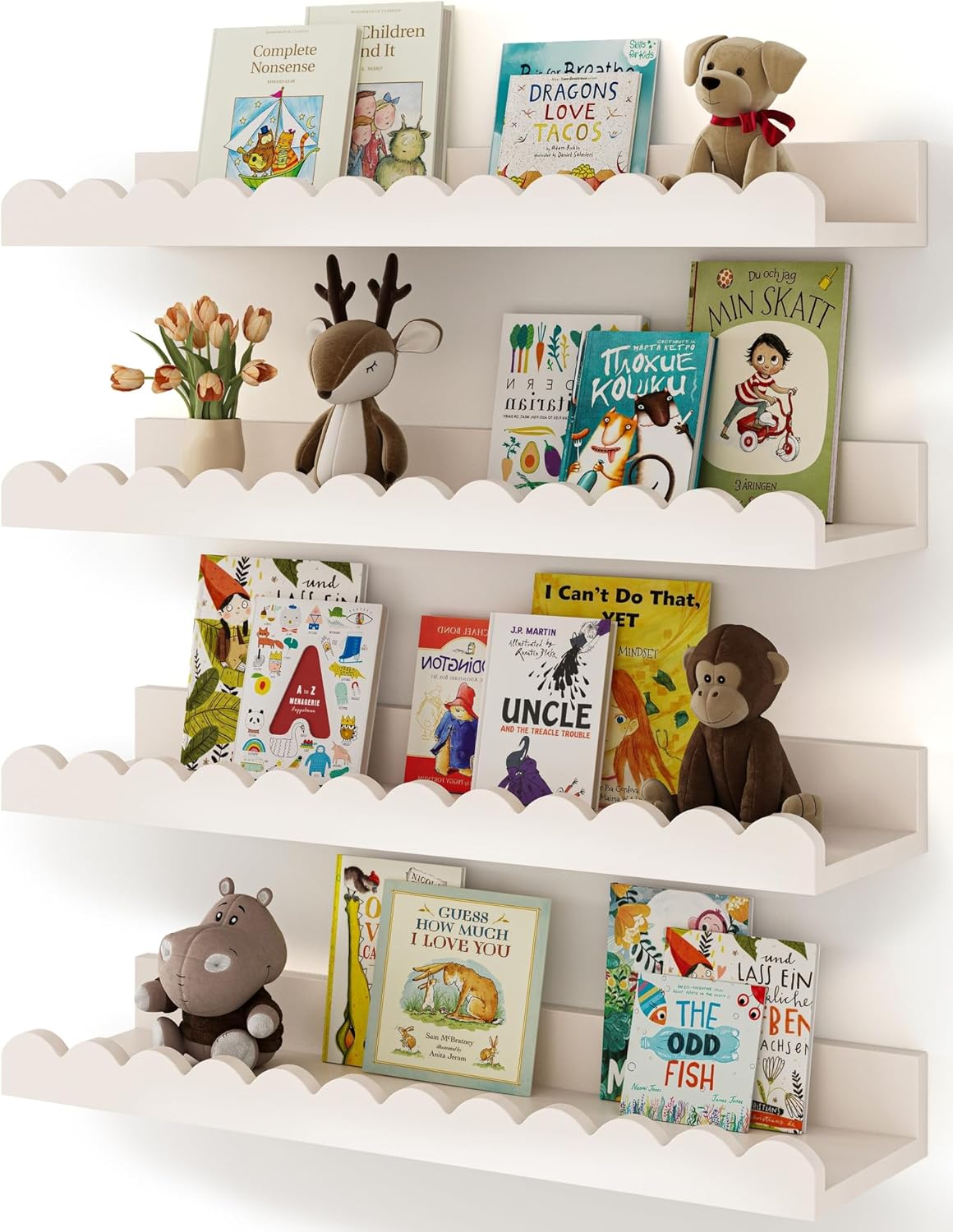 Baby Nursery Bookshelf - Satu set berisi 4 rak buku