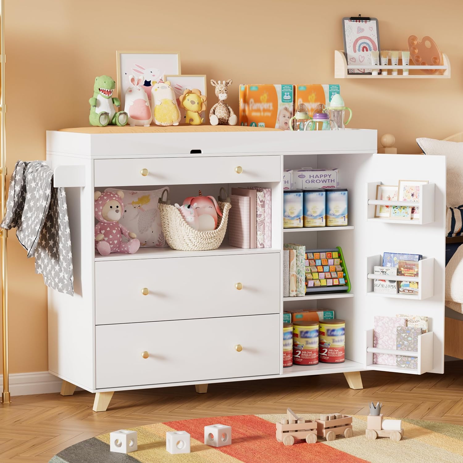 Baby Nursery Drawers - Meja Ganti Popok Bayi, Stasiun Penggantian