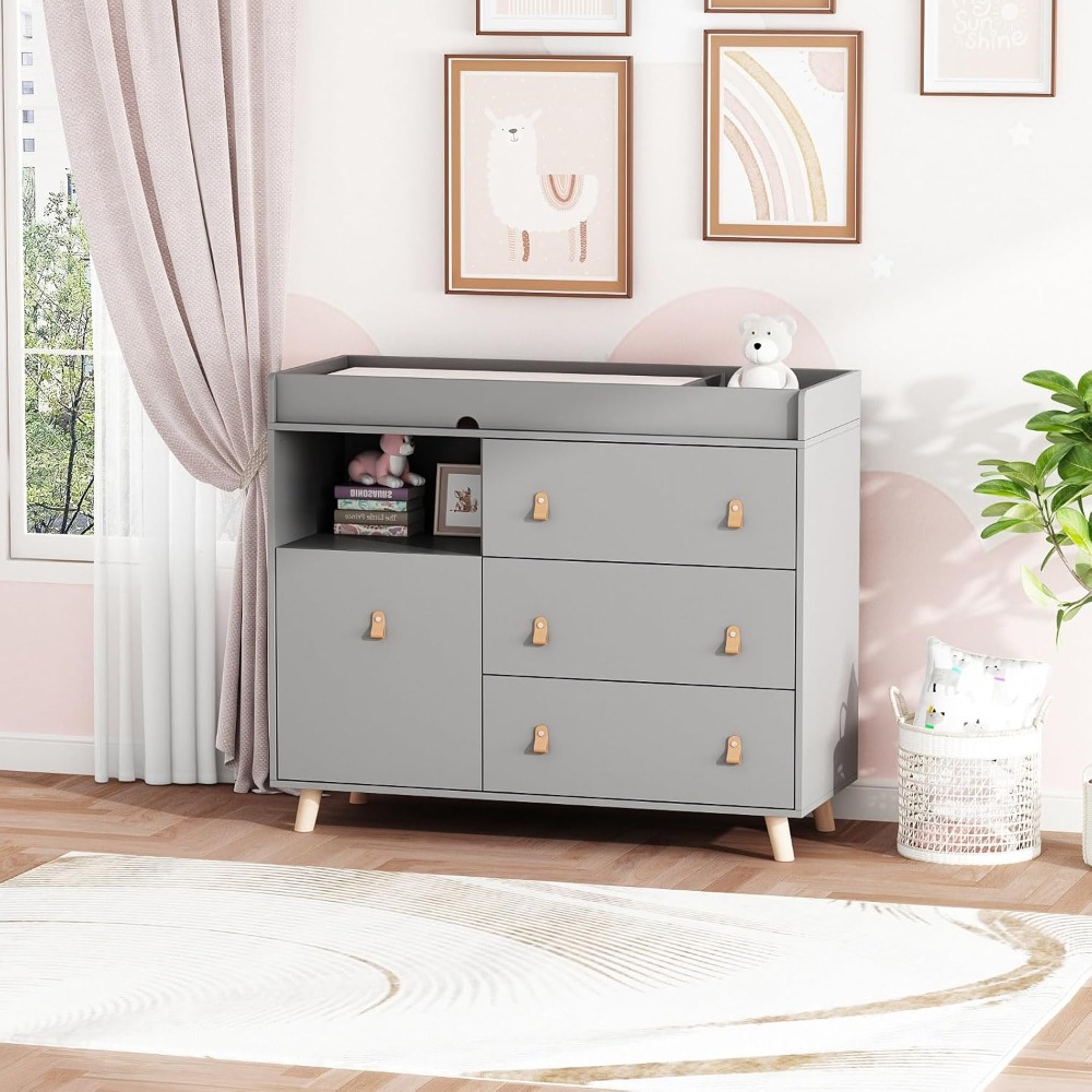 Baby Nursery Drawers - Meja Ganti Bayi, Lemari Bayi Dua-dalam-Satu,