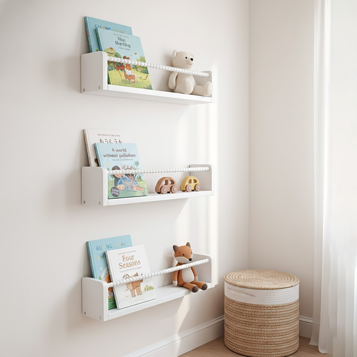 Baby Nursery Bookshelf - Rak Buku Anak, Rak Buku Kayu