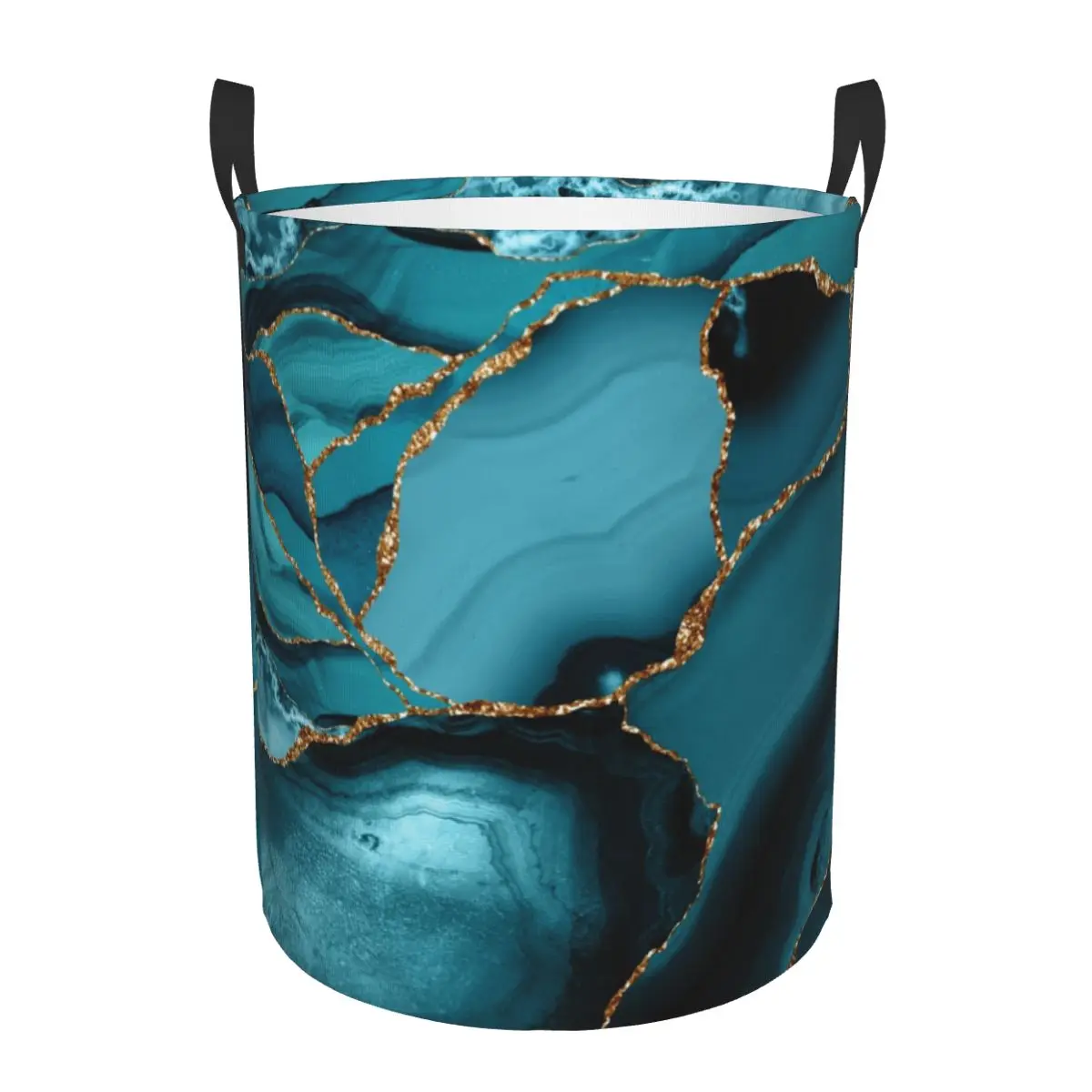 Baby Nursery Laundry Hamper - Keranjang Cucian Gelombang Pemandangan Marmer Teal