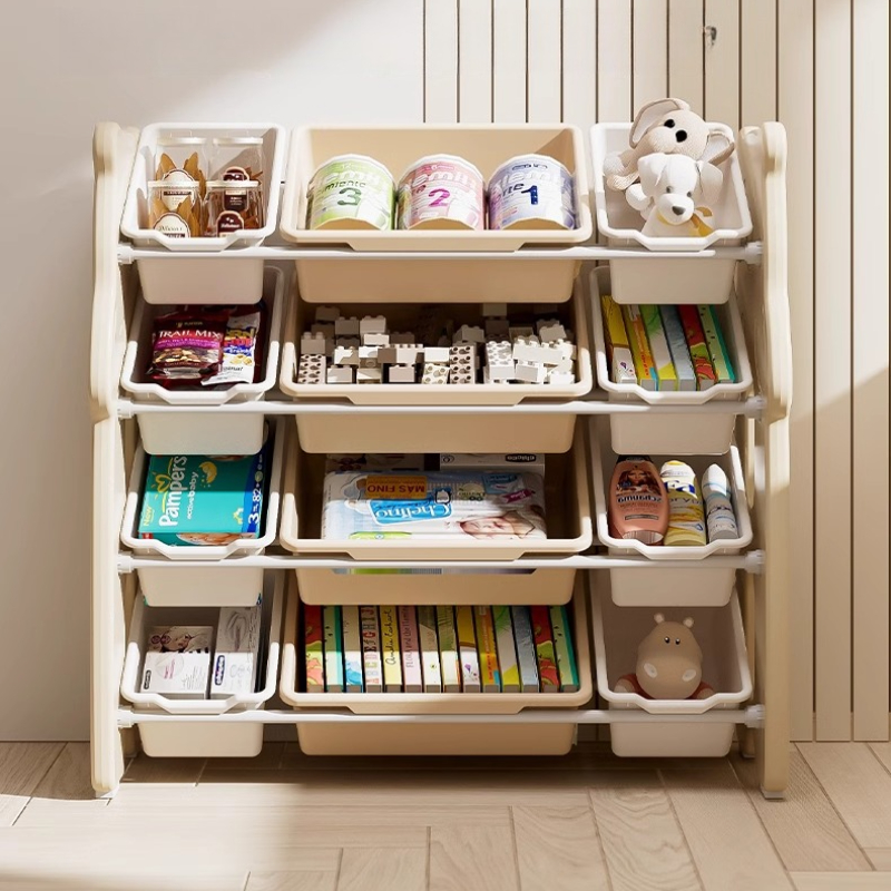 Baby Nursery Bookshelf - Lemari Penyimpanan Ruang Bermain Multi-tingkat Pengatur