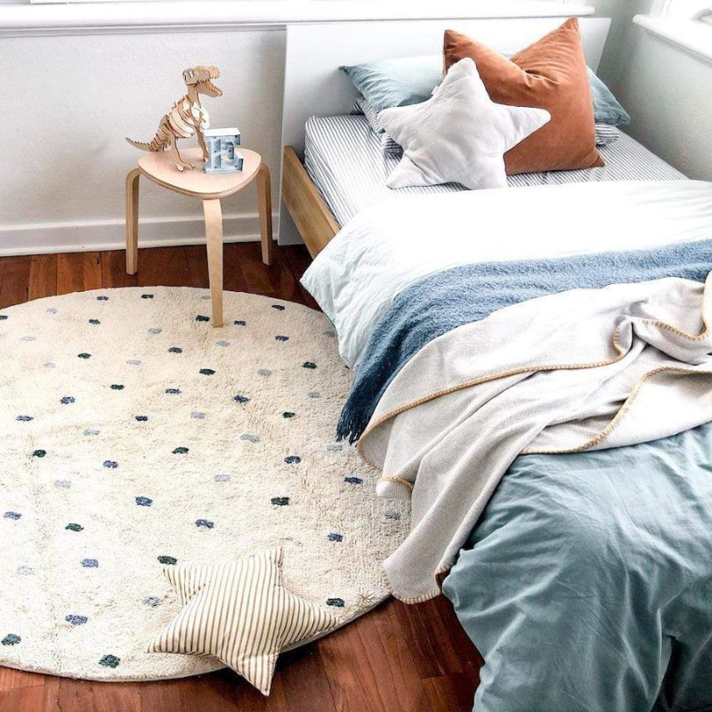 Baby Nursery Rug - Dot karpet berbulu ruang tamu bulat