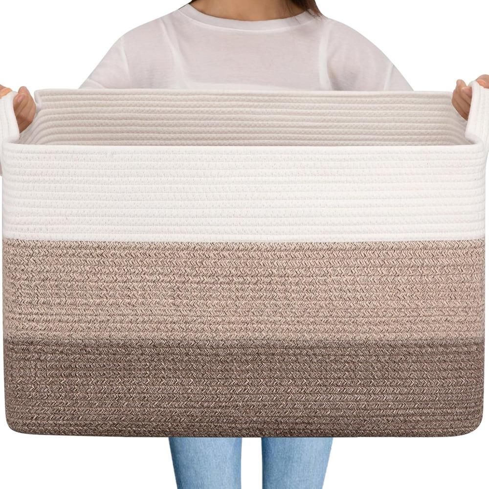 Baby Nursery Laundry Hamper - Keranjang Penyimpanan Anyaman Ekstra Besar 65L,