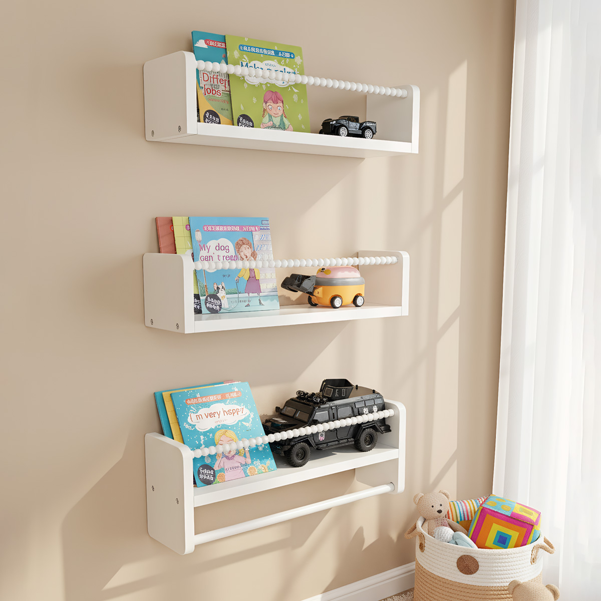 Baby Nursery Bookshelf - Rak Buku Kayu untuk Kamar Bayi,