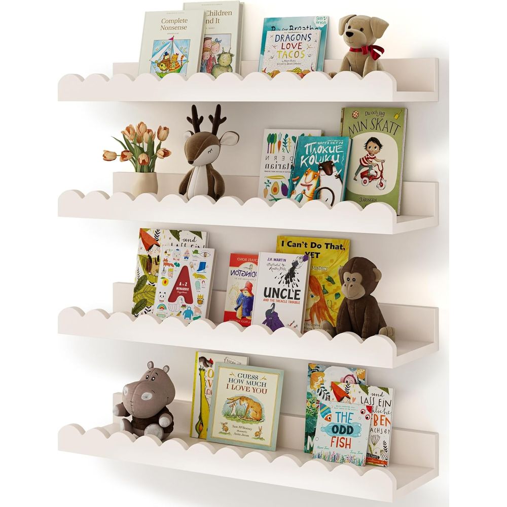 4 Paket Rak Dinding Putih, Rak - Baby Nursery Bookshelf ulasan dan harga