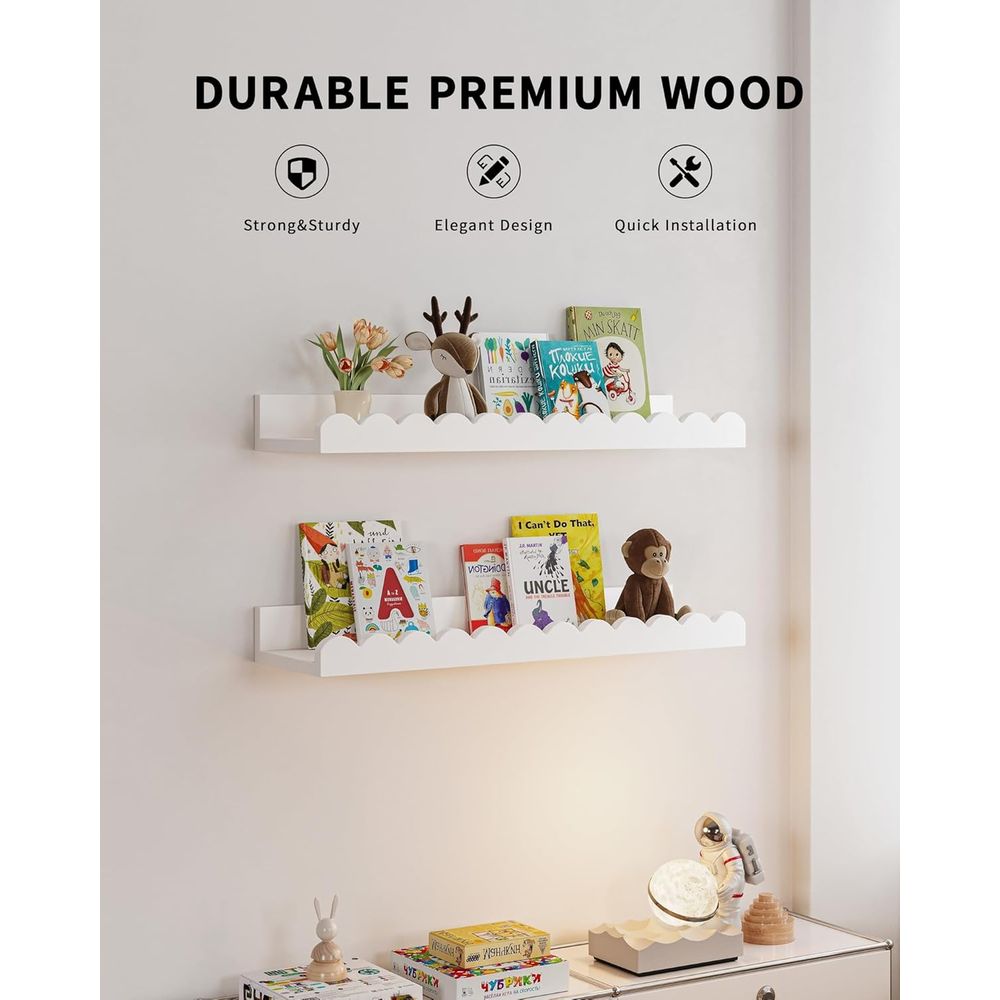 4 Paket Rak Dinding Putih, Rak - Baby Nursery Bookshelf ulasan dan harga