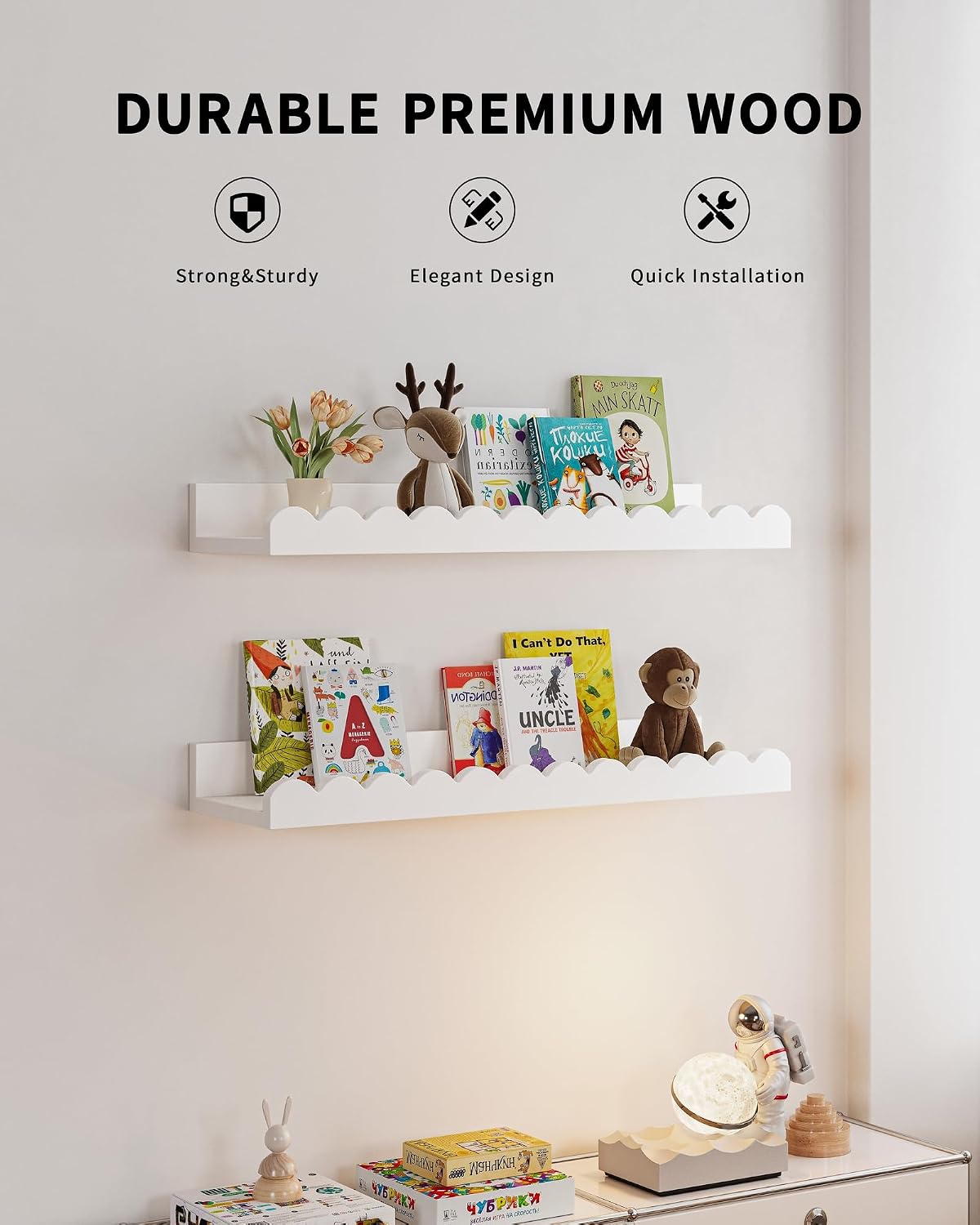 Satu set berisi 4 rak buku ana - Baby Nursery Bookshelf ulasan dan harga