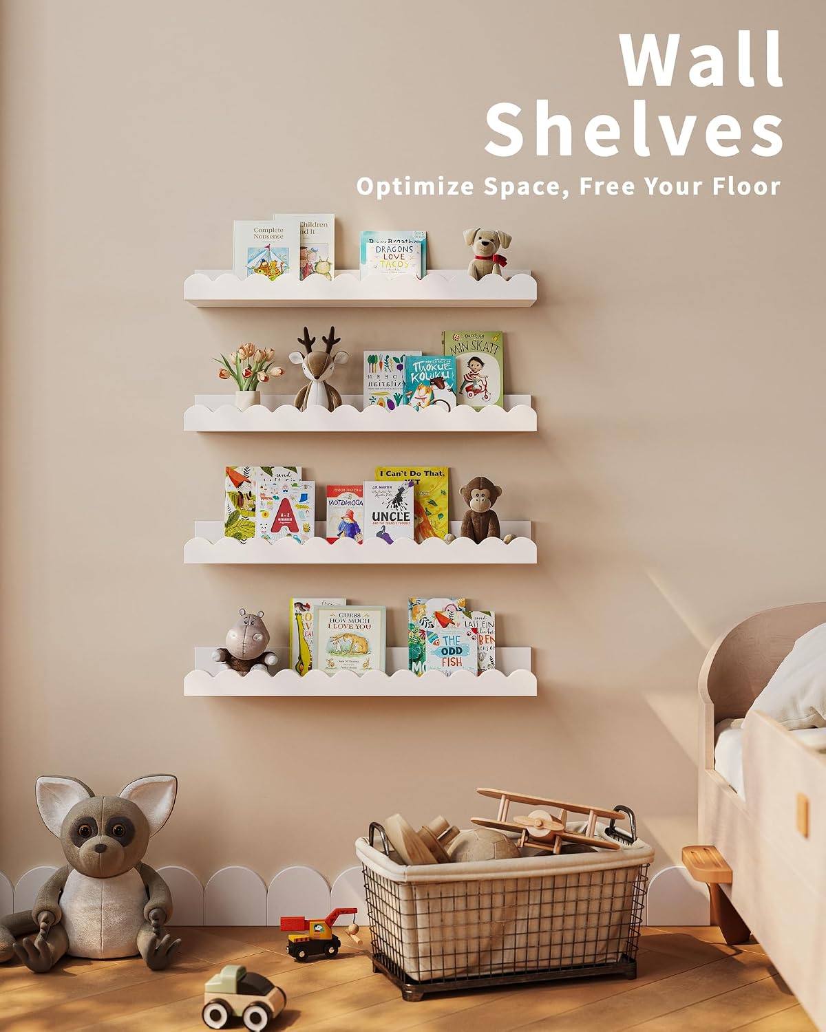 Satu set berisi 4 rak buku ana - Baby Nursery Bookshelf ulasan dan harga
