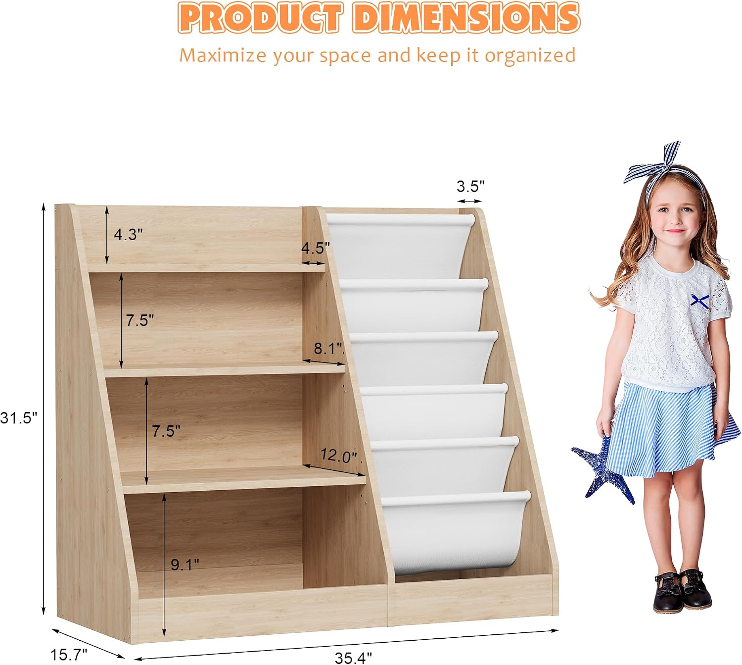 Rak Buku Kayu 4 Tingkat untuk  - Baby Nursery Bookshelf ulasan dan harga