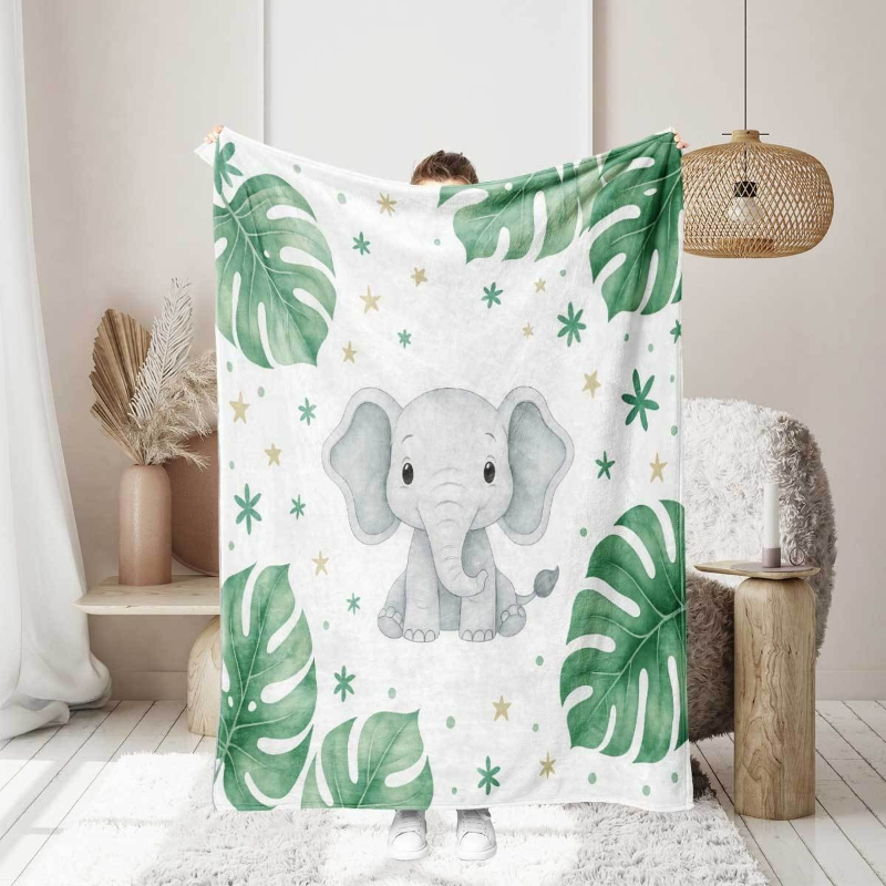 Selimut Gajah Lucu dan Daun Mo - Baby Nursery Elephant Theme ulasan dan harga