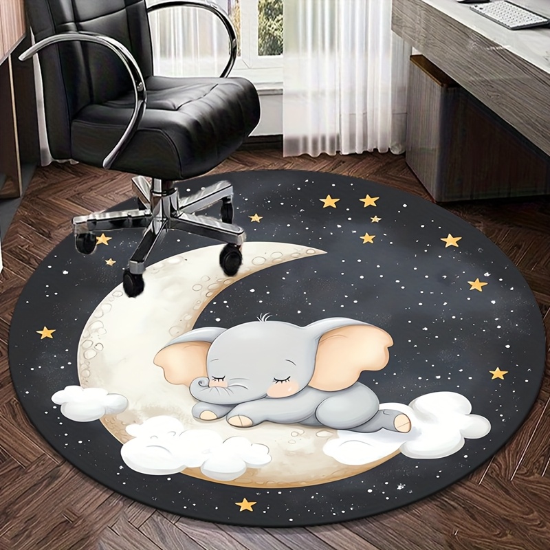 Karpet Bulat Motif Gajah Lucu  - Baby Nursery Elephant Theme ulasan dan harga