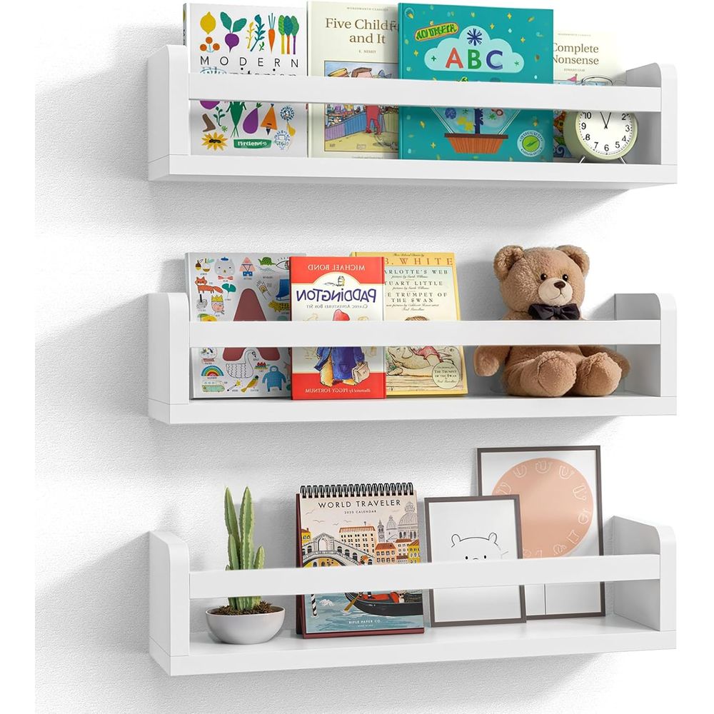 Set Rak Buku Kayu Putih untuk  - Baby Nursery Bookshelf ulasan dan harga