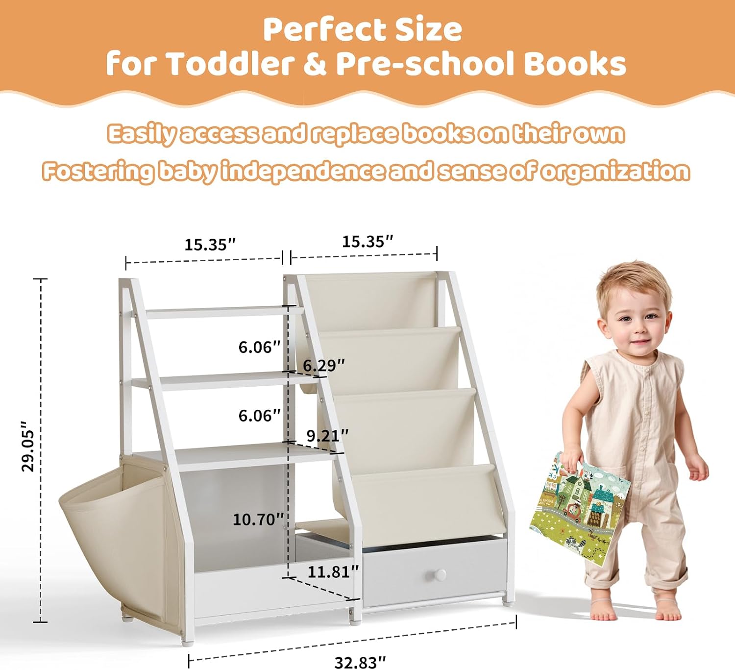 Rak Buku Anak dan Penyimpanan  - Baby Nursery Bookshelf ulasan dan harga