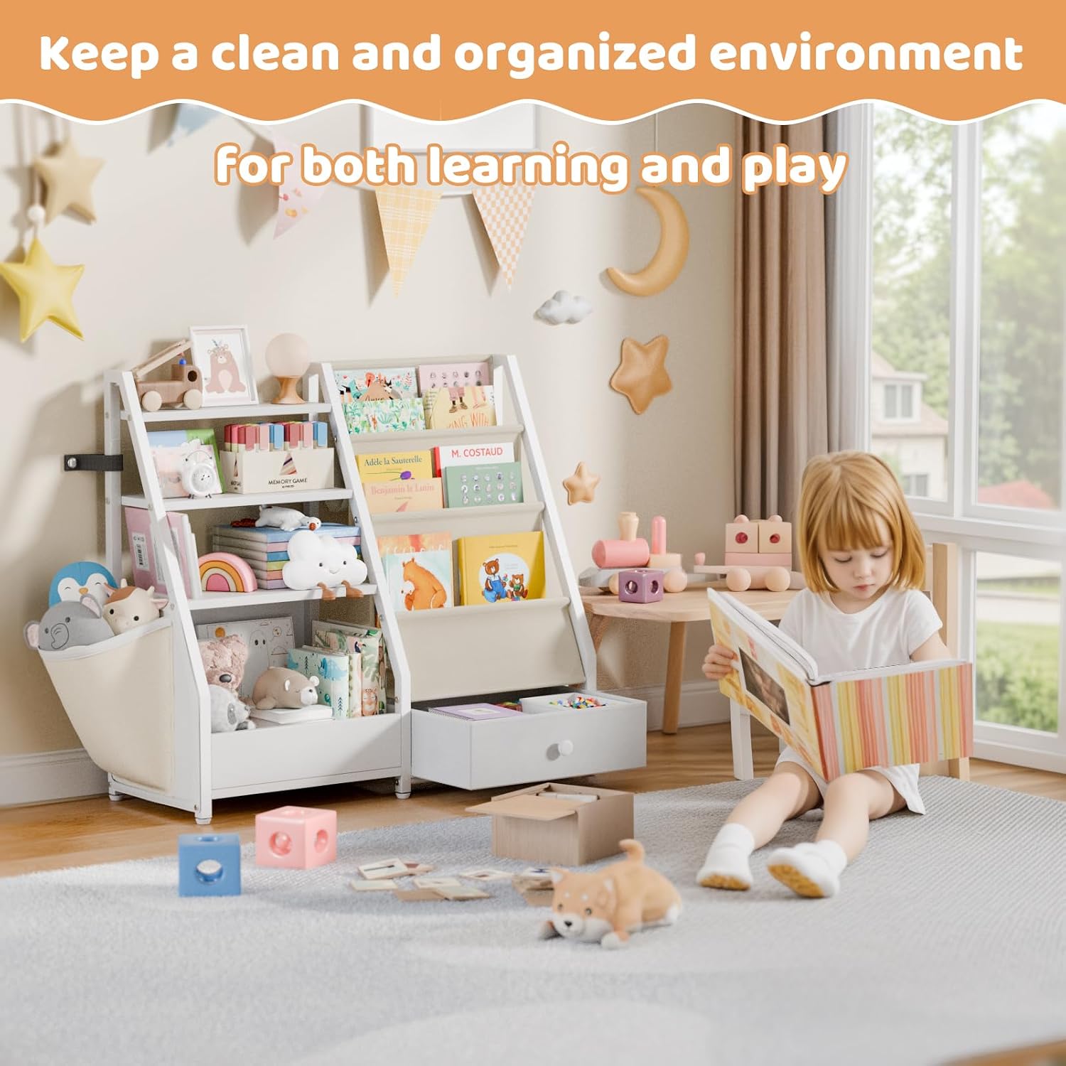 Rak Buku Anak dan Penyimpanan  - Baby Nursery Bookshelf ulasan dan harga