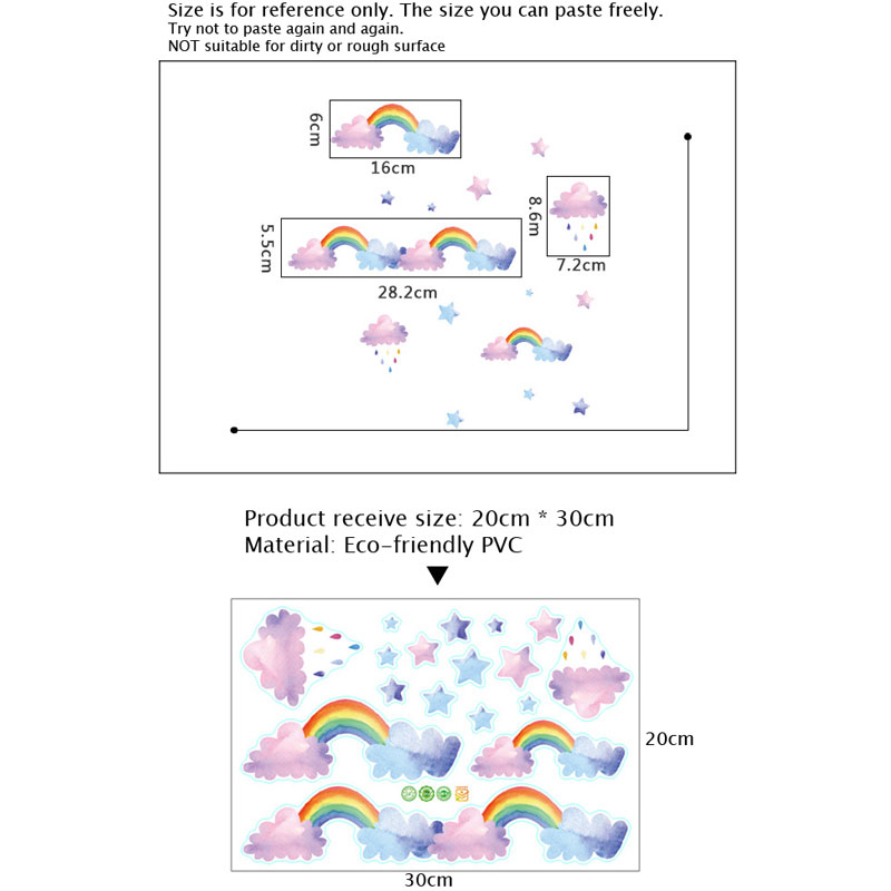 Stiker Dinding Pelangi Awan Ka - Baby Nursery Layout ulasan dan harga