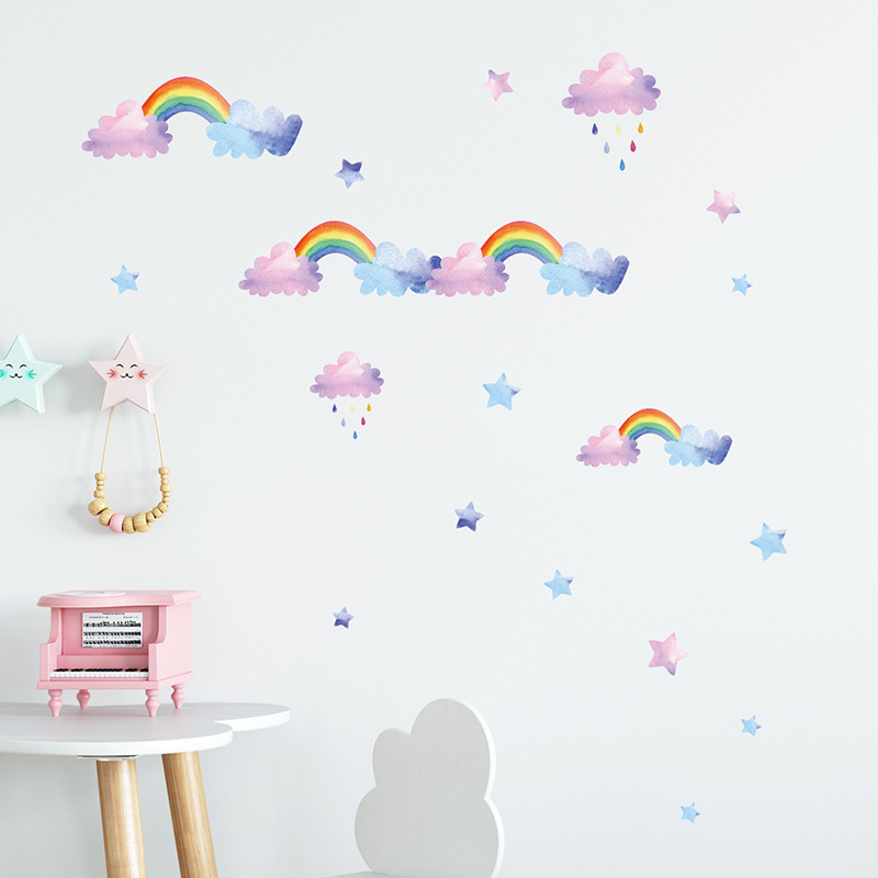 Stiker Dinding Pelangi Awan Ka - Baby Nursery Layout ulasan dan harga