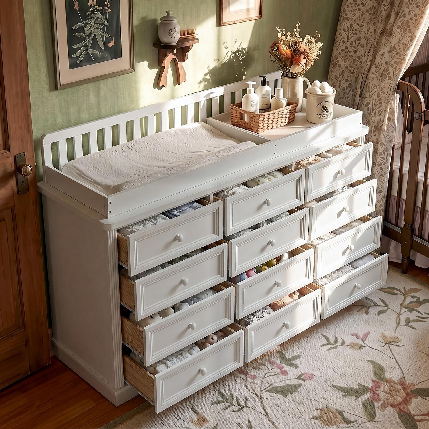 Meja Ganti Popok Bayi, 100% Ka - Baby Nursery Drawers ulasan dan harga