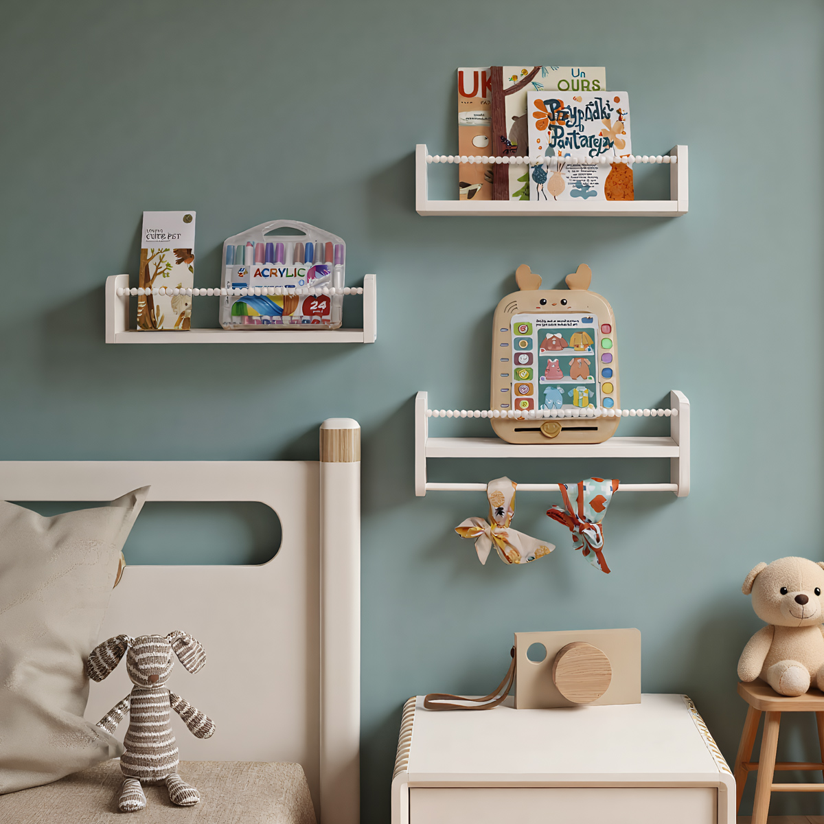Rak Buku Gantung untuk Dinding - Baby Nursery Bookshelf ulasan dan harga