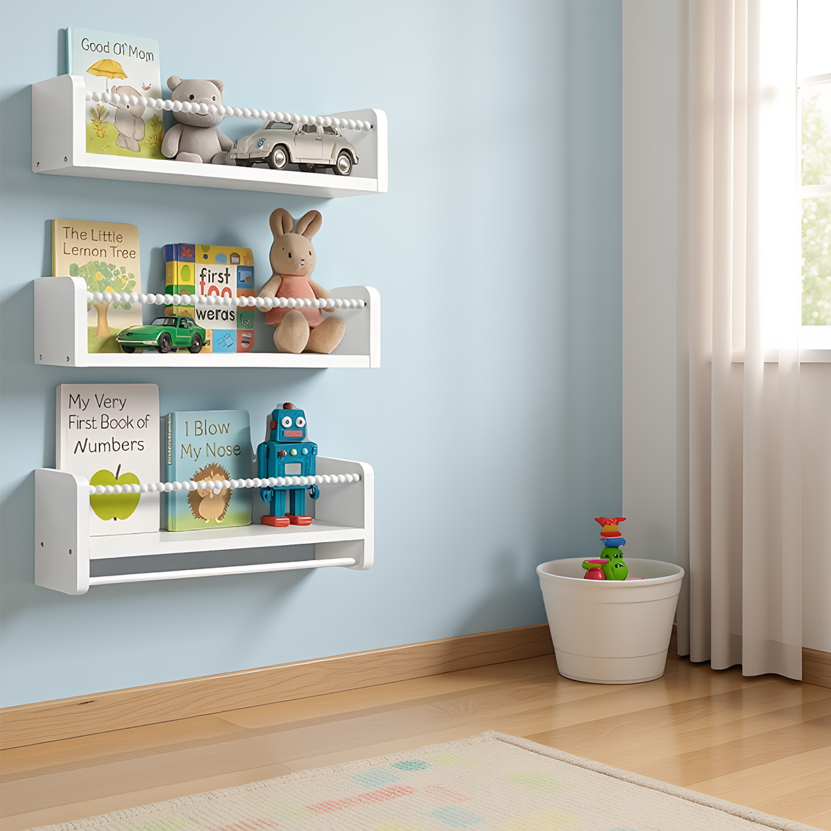 Rak Buku Gantung untuk Dinding - Baby Nursery Bookshelf ulasan dan harga