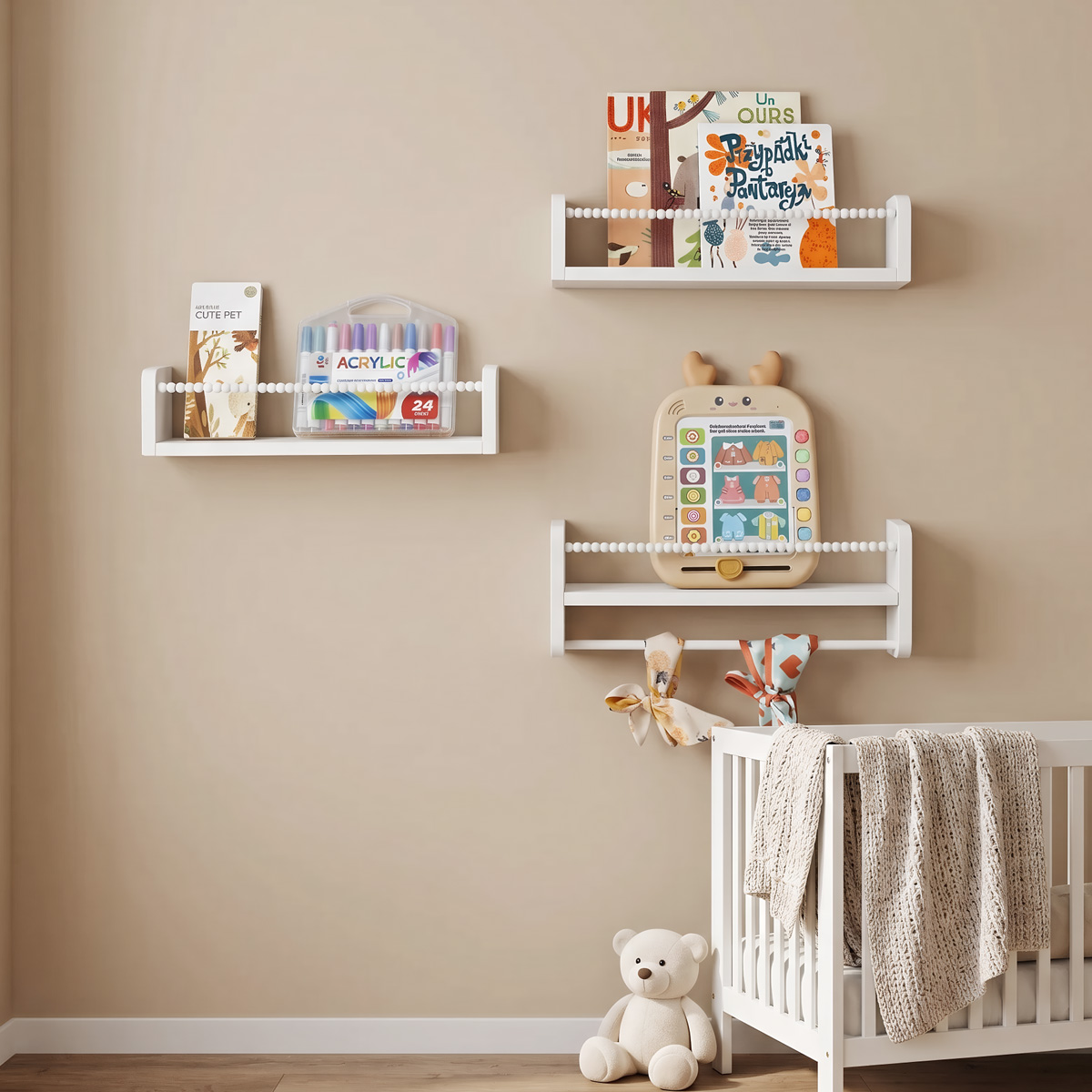 Rak Buku Gantung untuk Dinding - Baby Nursery Bookshelf ulasan dan harga