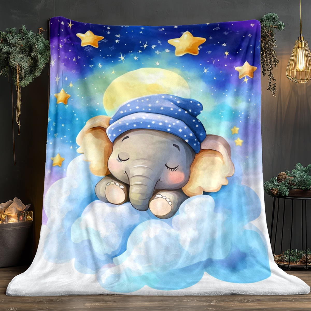 Selimut Bulu Lembut Bayi Gajah - Baby Nursery Elephant Theme ulasan dan harga